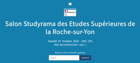 Salon Studyrama 7 octobre 2023  au Parc des Expositions  La Roche sur Yon