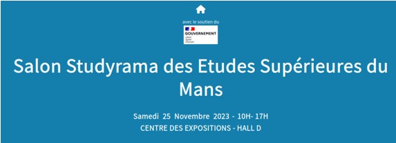 Salon Studyrama 25 novembre 2023  au Centre des Expositions du Mans