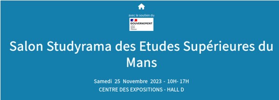 Salon Studyrama 25 novembre 2023  au Centre des Expositions du Mans